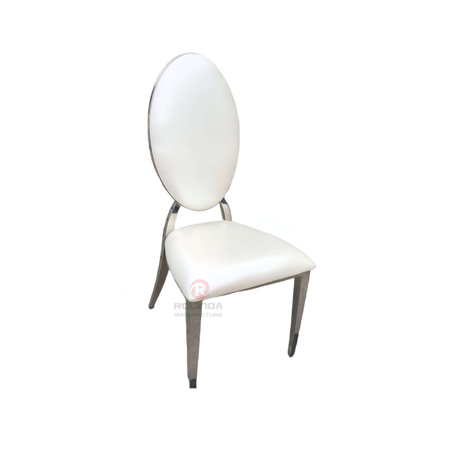 Metal high oval PU back Hotel Restaurant banquet party stainless steel chairs