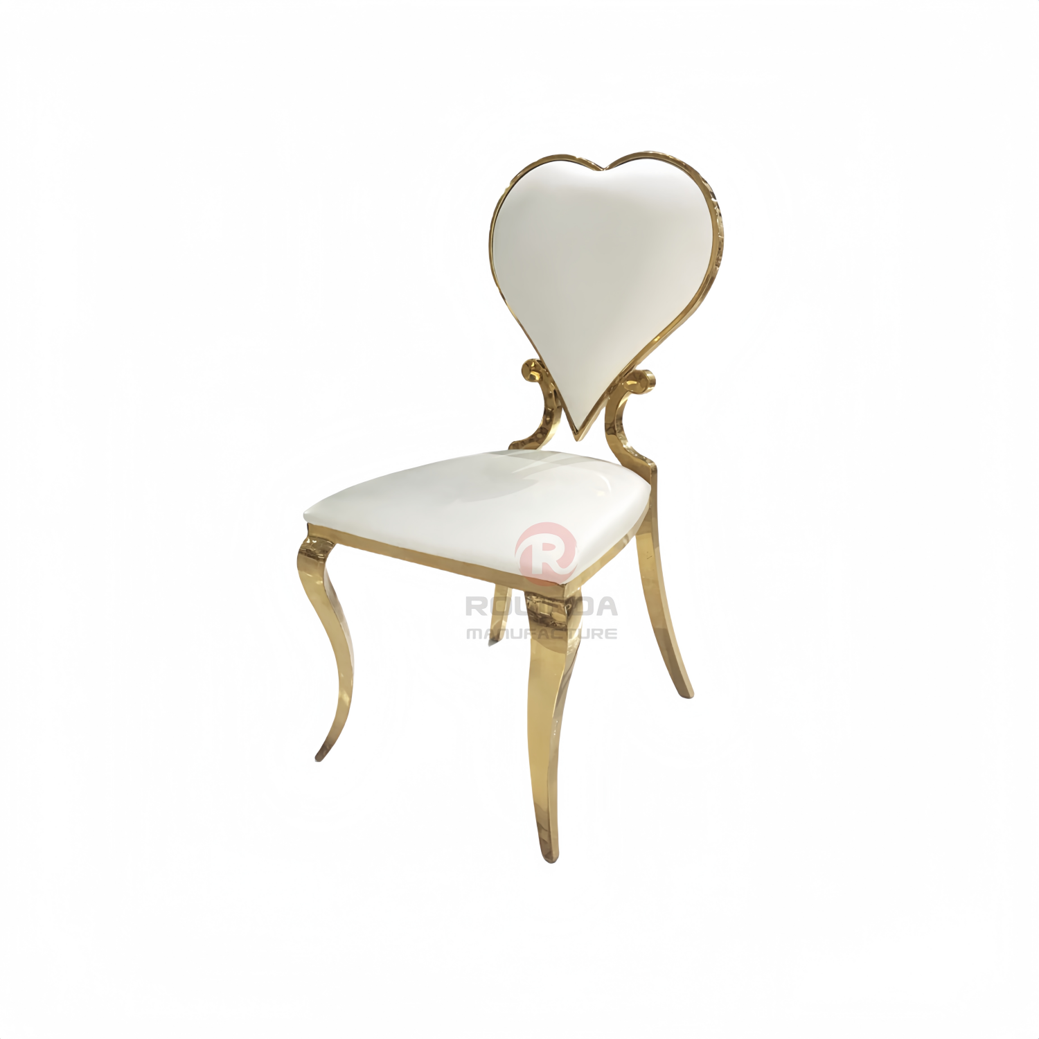 Heart-shaped PU back Wedding Bride and Groom stainless steel chairs