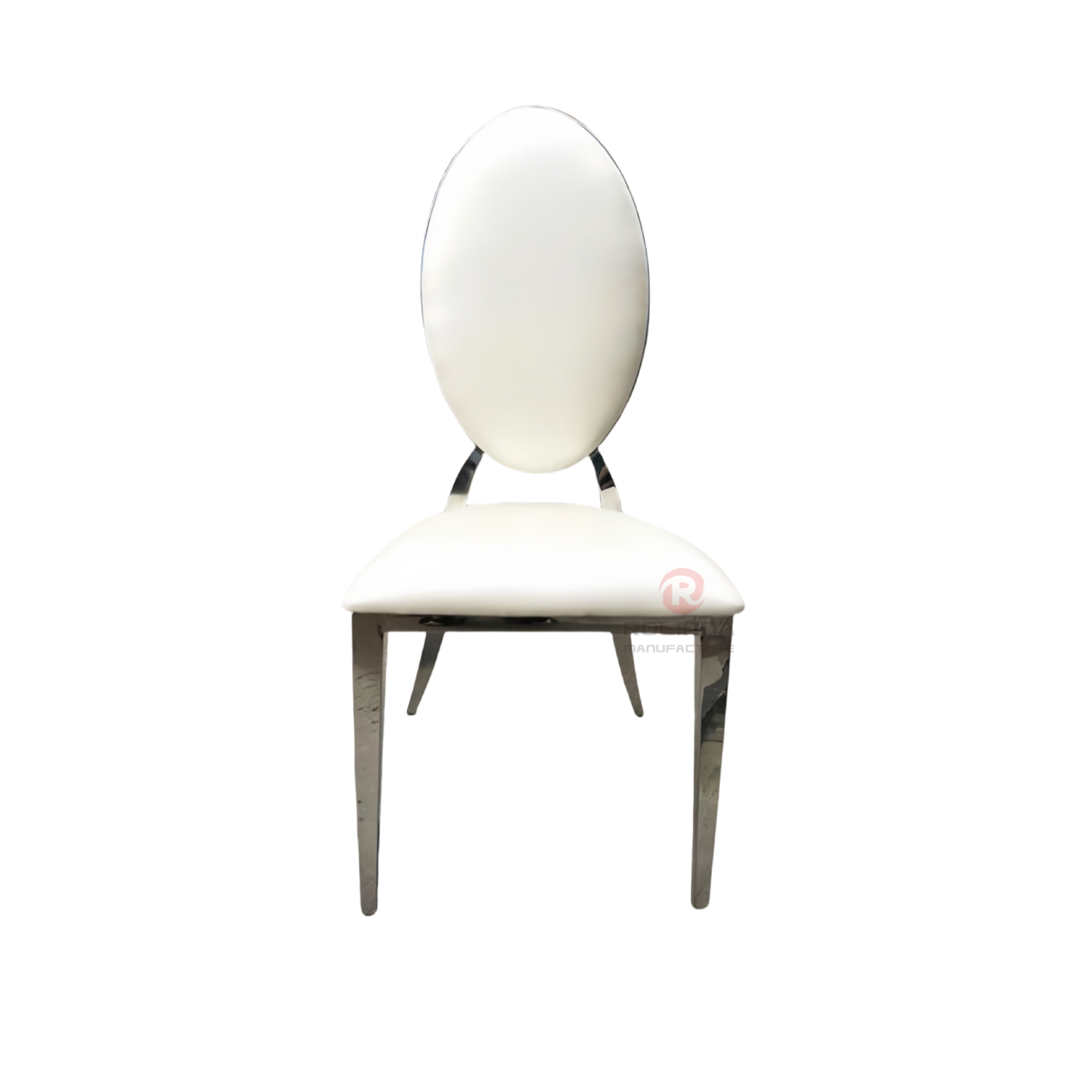 Metal high oval PU back Hotel Restaurant banquet party stainless steel chairs