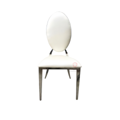 Metal high oval PU back Hotel Restaurant banquet party stainless steel chairs