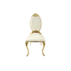 Gold flower high PU backrest furniture can be stacked stainless steel chairs