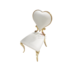 Heart-shaped PU back Wedding Bride and Groom stainless steel chairs