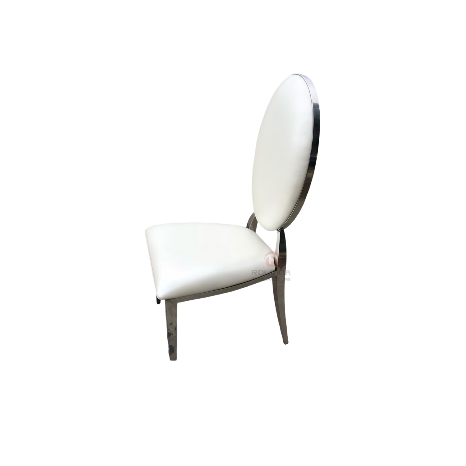 Metal high oval PU back Hotel Restaurant banquet party stainless steel chairs