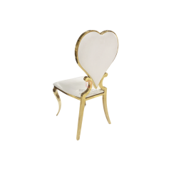 Heart-shaped PU back Wedding Bride and Groom stainless steel chairs