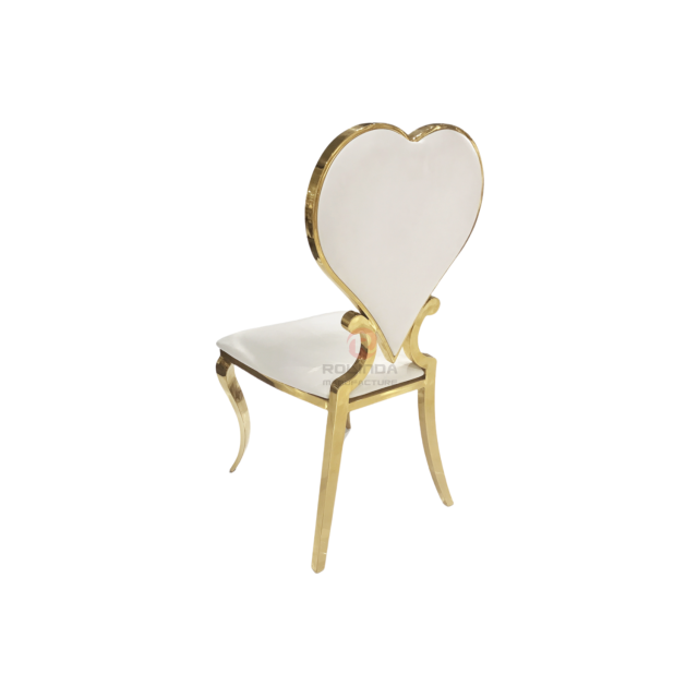 Heart-shaped PU back Wedding Bride and Groom stainless steel chairs