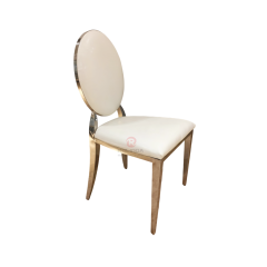 Metal high oval PU back Hotel Restaurant banquet party stainless steel chairs