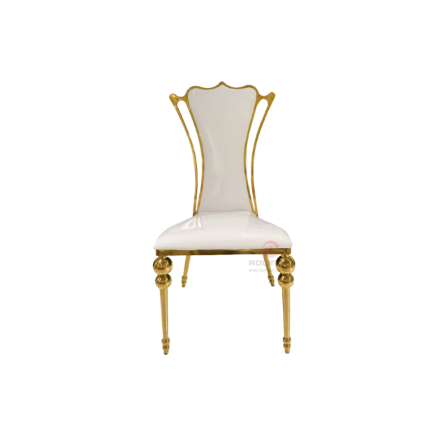 Furniture Hotel Restaurant party Royal Tiffany PU back stainless steel chairs