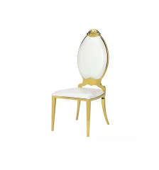 Gold flower high PU backrest furniture can be stacked stainless steel chairs