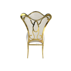 Gold Royal PU High back wedding hall decoration party stainless steel chairs