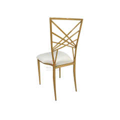 Metal rectangular cross back wedding party bar stainless steel chair