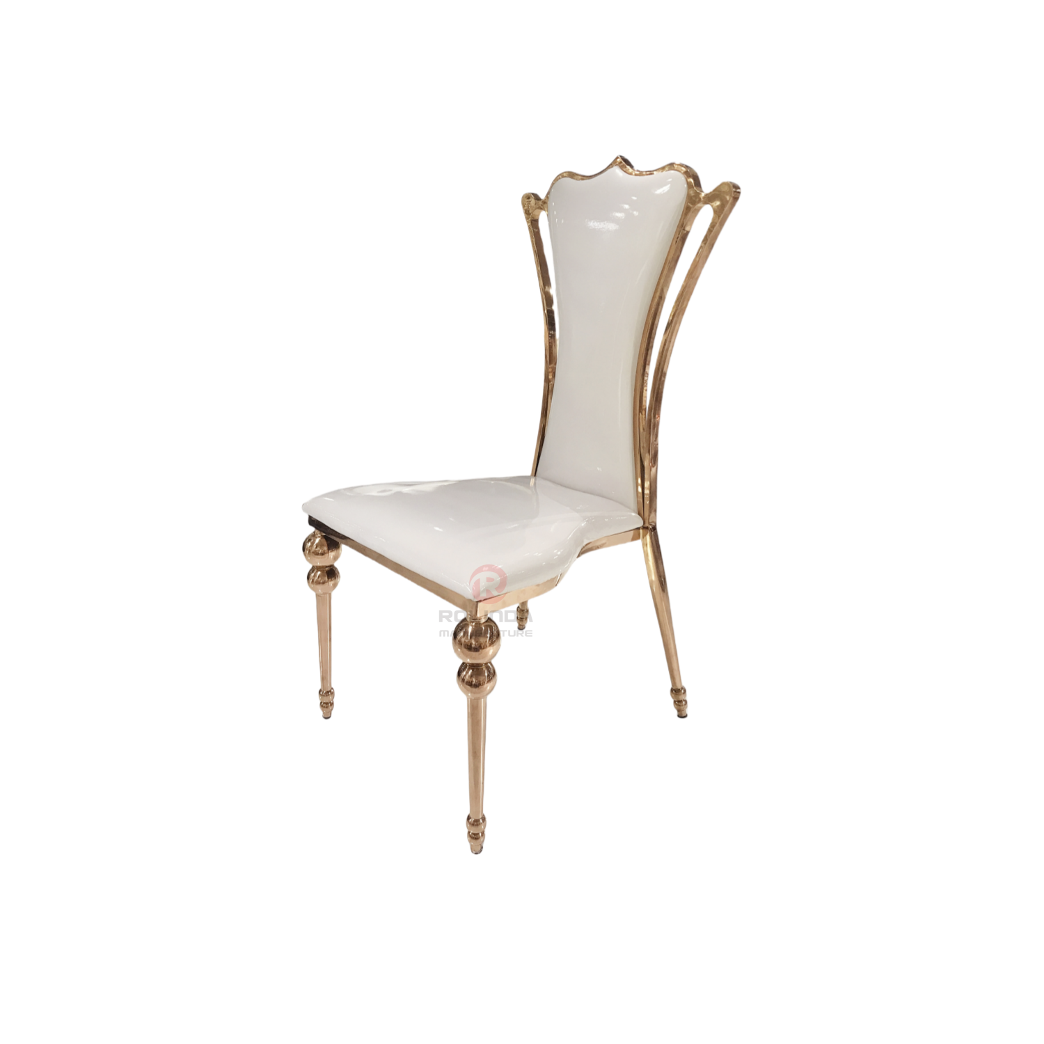 Furniture Hotel Restaurant party Royal Tiffany PU back stainless steel chairs
