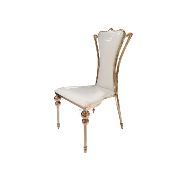 Furniture Hotel Restaurant party Royal Tiffany PU back stainless steel chairs