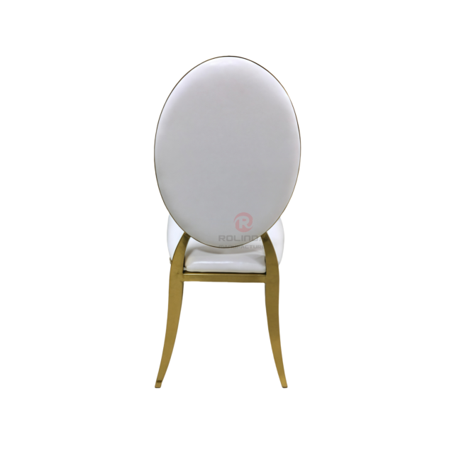 Metal high oval PU back Hotel Restaurant banquet party stainless steel chairs