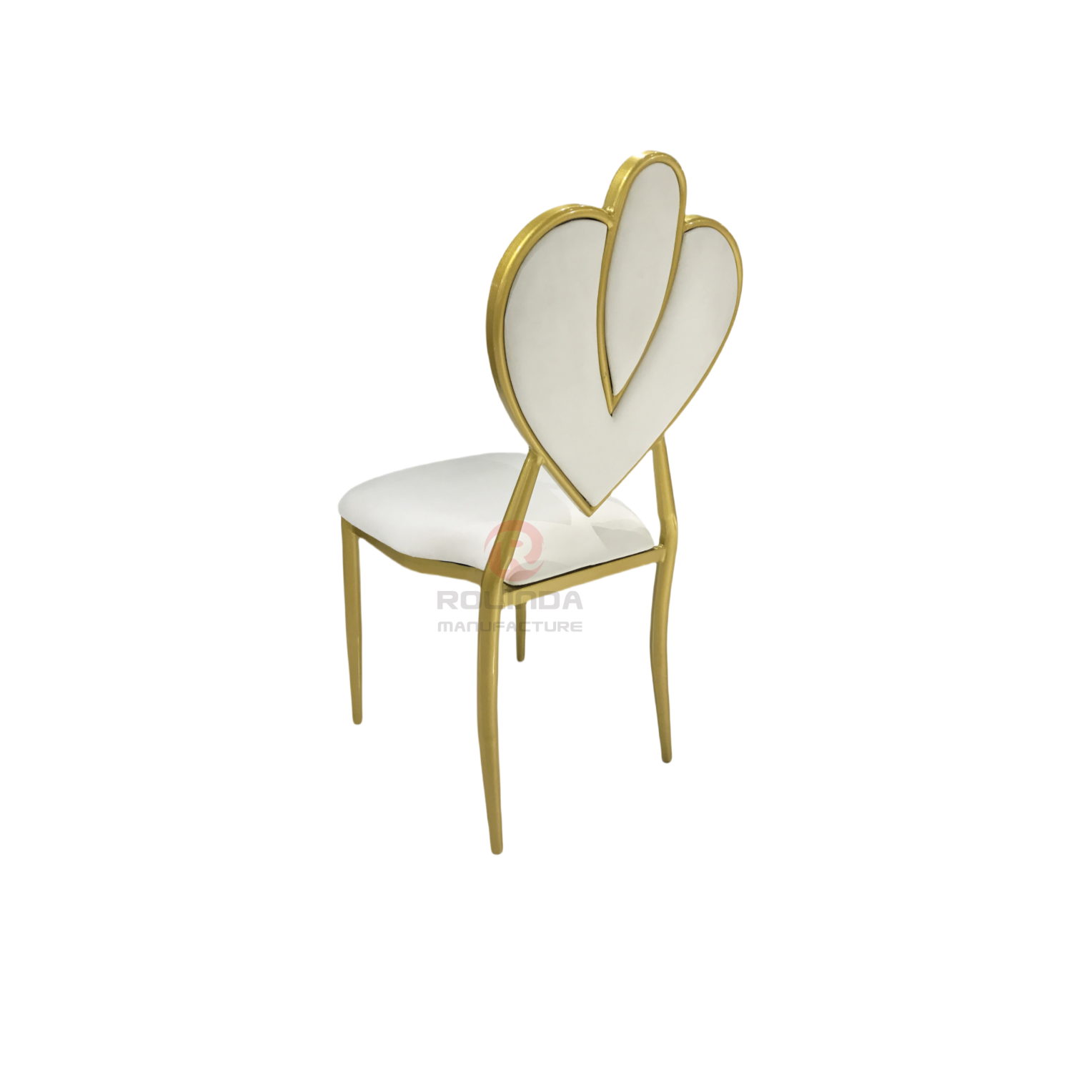 Modern heart-shaped bride and groom wedding event stainless steel chairs
