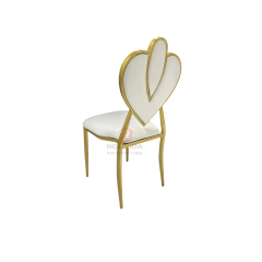 Modern heart-shaped bride and groom wedding event stainless steel chairs