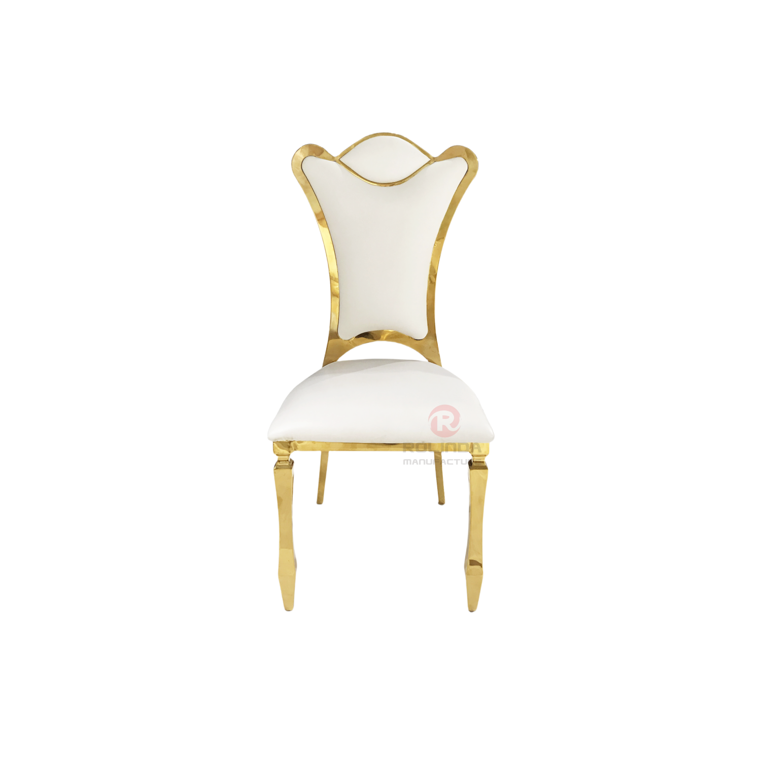 Gold Royal PU High back wedding hall decoration party stainless steel chairs