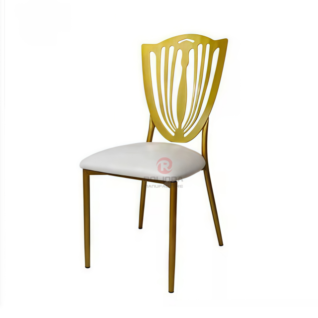 Gold hollow pattern back Wedding Bar Hotel stainless steel chairs
