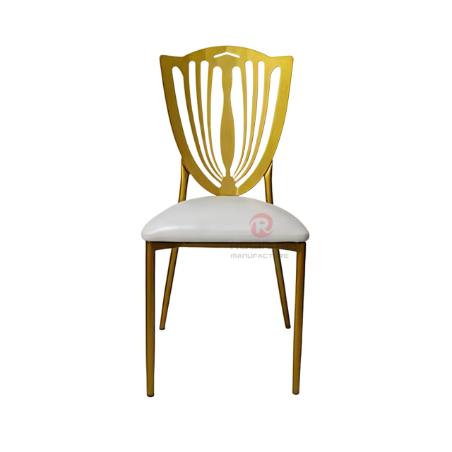 Gold hollow pattern back Wedding Bar Hotel stainless steel chairs