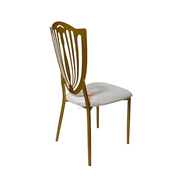 Gold hollow pattern back Wedding Bar Hotel stainless steel chairs