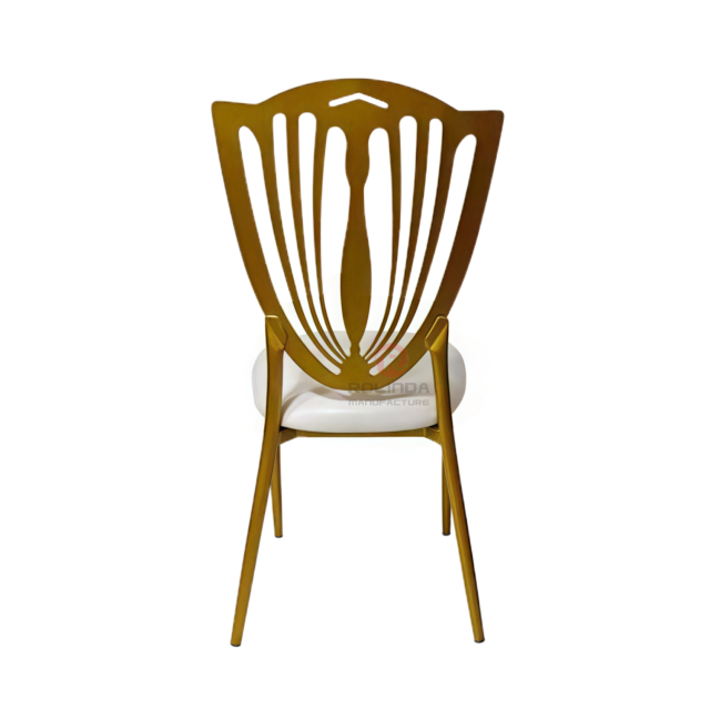 Gold hollow pattern back Wedding Bar Hotel stainless steel chairs