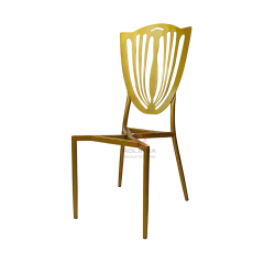 Gold hollow pattern back Wedding Bar Hotel stainless steel chairs