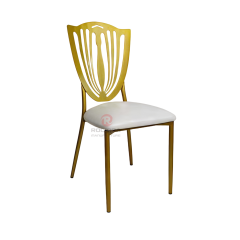 Gold hollow pattern back Wedding Bar Hotel stainless steel chairs