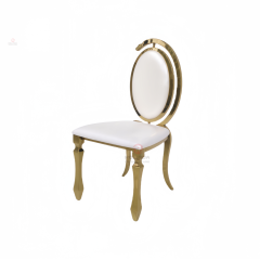 C-type oval moon Party Bar Cafe PU backrest stainless steel chair