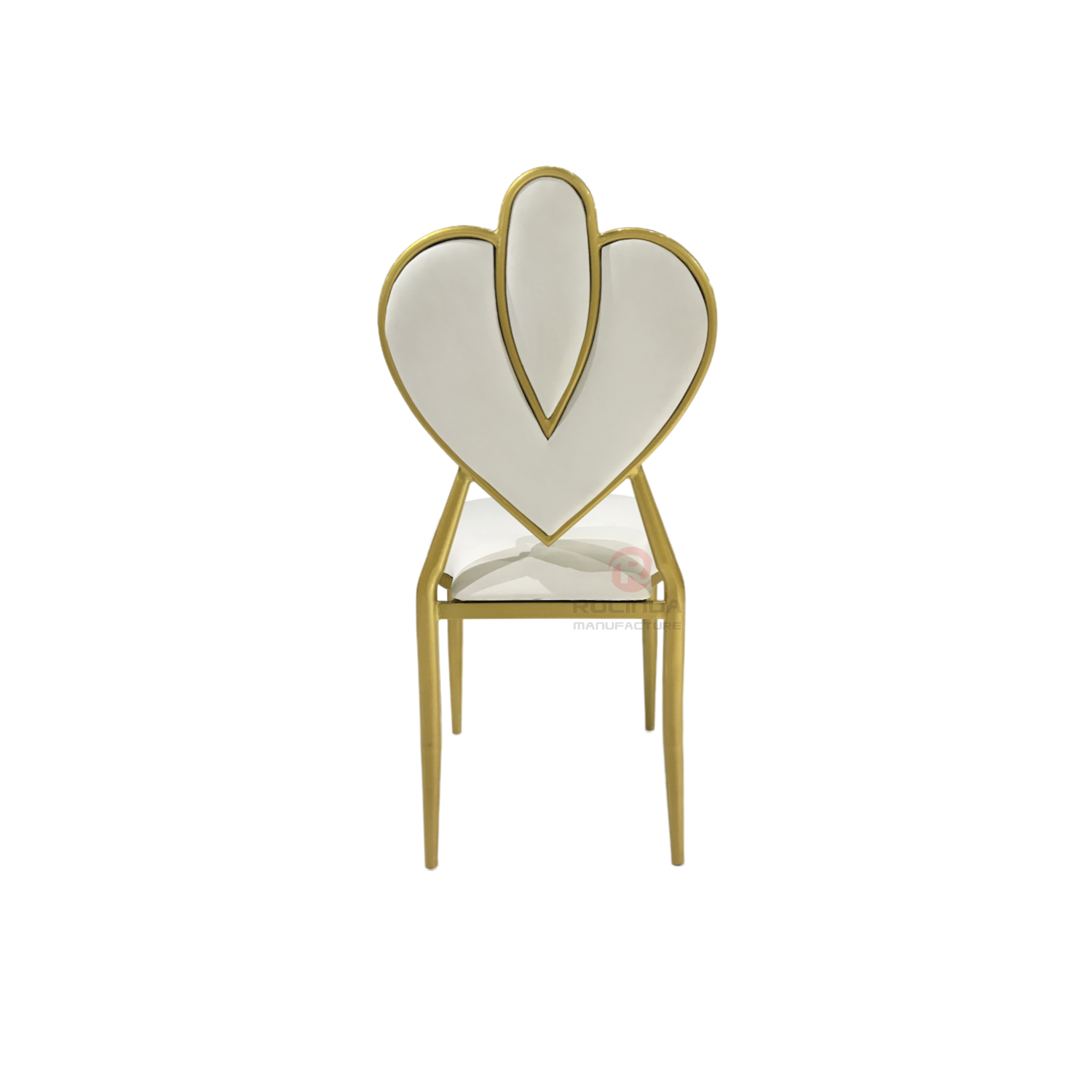 Modern heart-shaped bride and groom wedding event stainless steel chairs