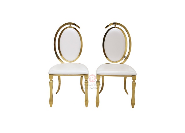 C-type oval moon Party Bar Cafe PU backrest stainless steel chair