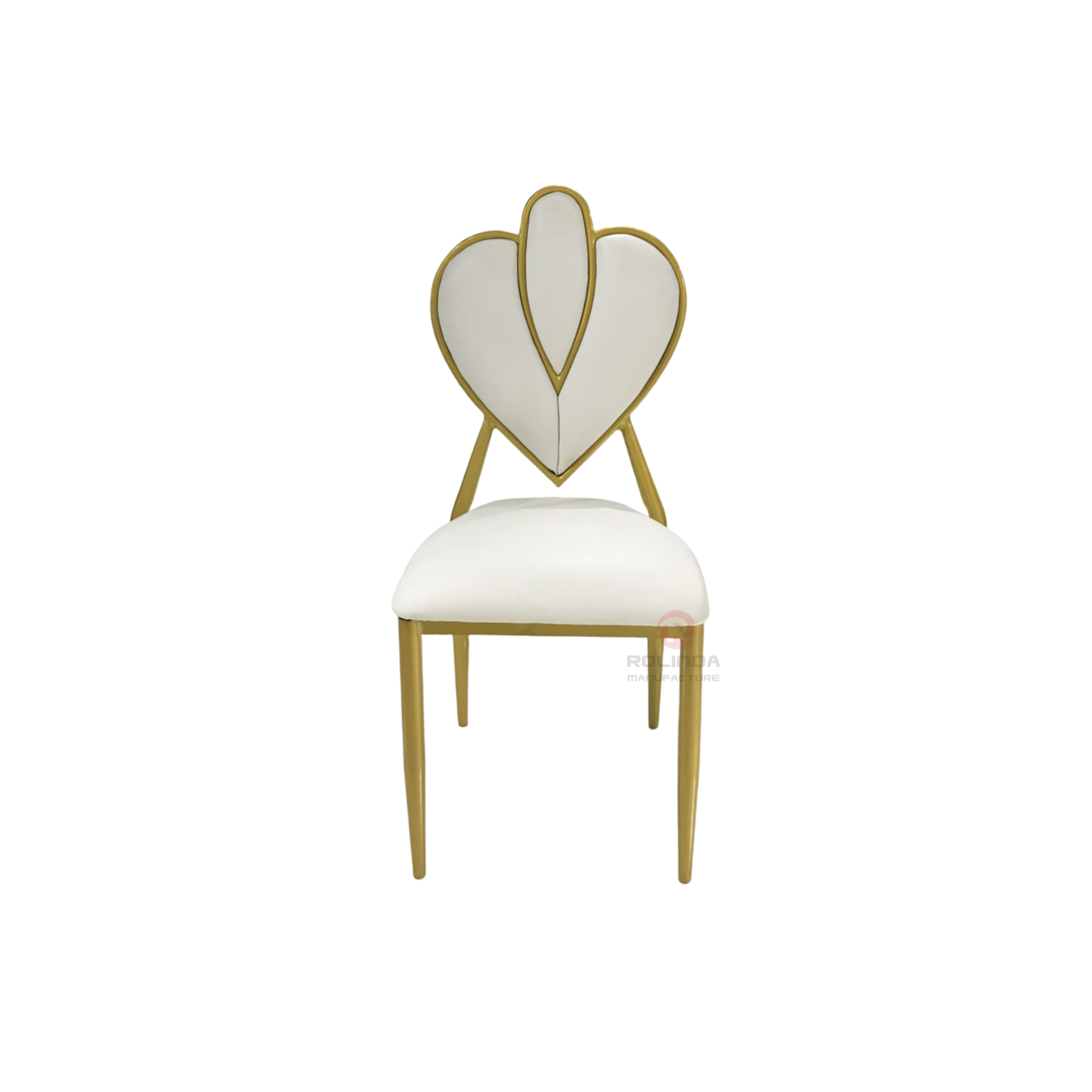 Modern heart-shaped bride and groom wedding event stainless steel chairs