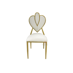 Modern heart-shaped bride and groom wedding event stainless steel chairs