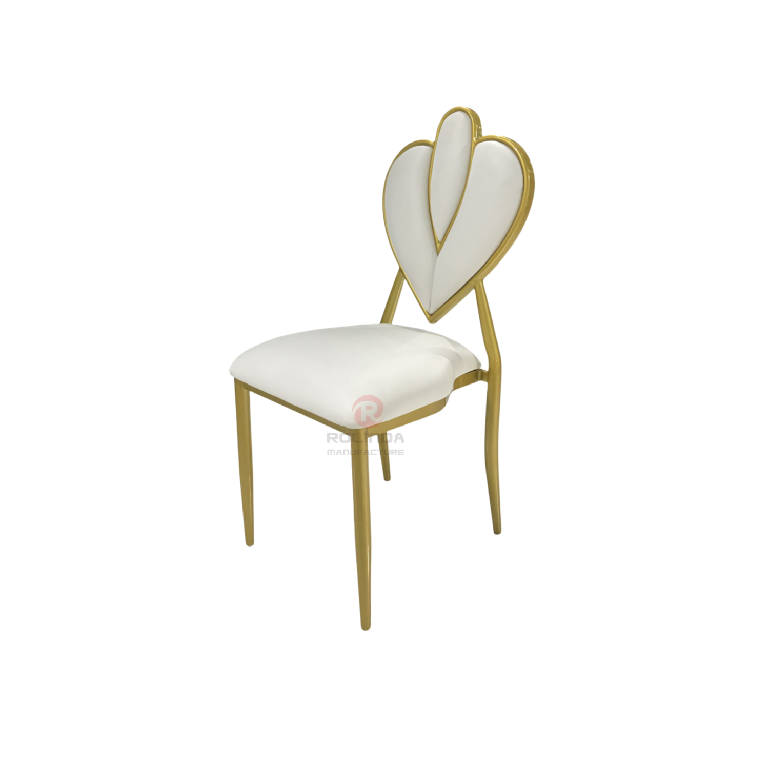 Modern heart-shaped bride and groom wedding event stainless steel chairs