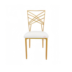 Metal rectangular cross back wedding party bar stainless steel chair