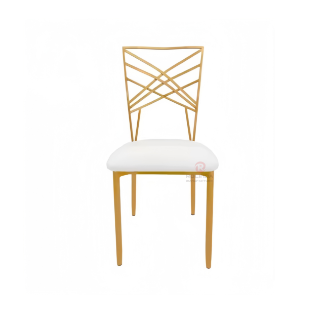 Metal rectangular cross back wedding party bar stainless steel chair