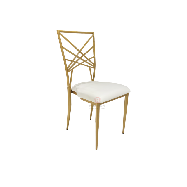 Metal rectangular cross back wedding party bar stainless steel chair