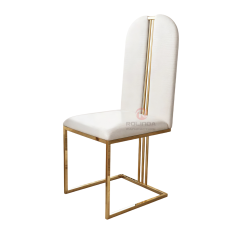 Multi-color velvet European Style high-back elegant hotel lounge Stainless steel chair