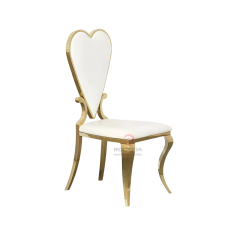 Heart-shaped PU back Wedding Bride and Groom stainless steel chairs