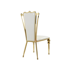 Furniture Hotel Restaurant party Royal Tiffany PU back stainless steel chairs