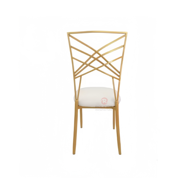 Metal rectangular cross back wedding party bar stainless steel chair