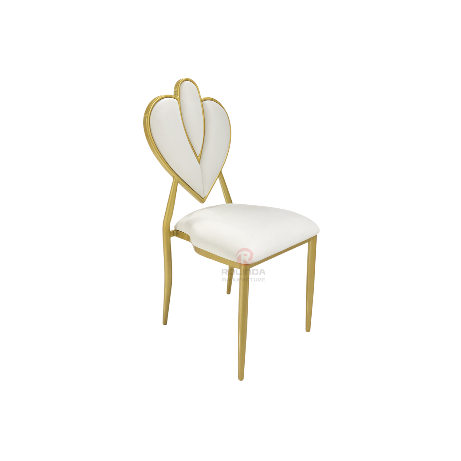 Modern heart-shaped bride and groom wedding event stainless steel chairs