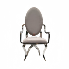 Silver Bar Throne Royal Restaurant Wedding Banquet Velvet backed stainless steel armchairs