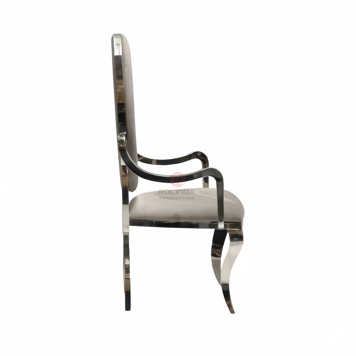 Silver Bar Throne Royal Restaurant Wedding Banquet Velvet backed stainless steel armchairs