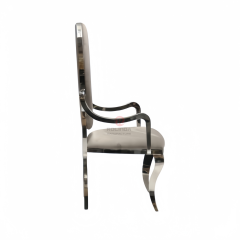 Silver Bar Throne Royal Restaurant Wedding Banquet Velvet backed stainless steel armchairs