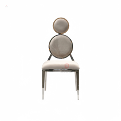 Modern design wedding party PU double round back stainless steel chairs
