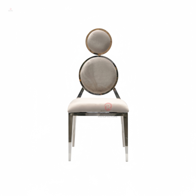 Modern design wedding party PU double round back stainless steel chairs