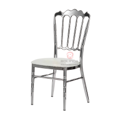 Silver Tiffany PU upholstered Wedding Party Restaurant stainless steel chairs