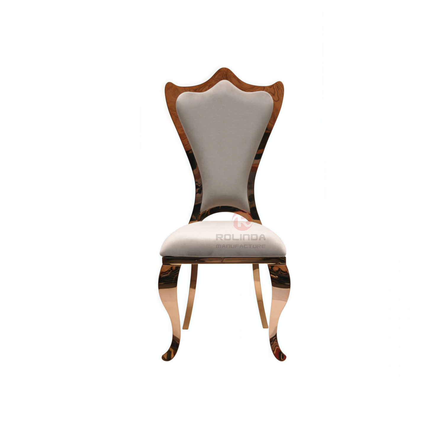 Shield back classical banquet wedding PU backrest cushion stainless steel chair