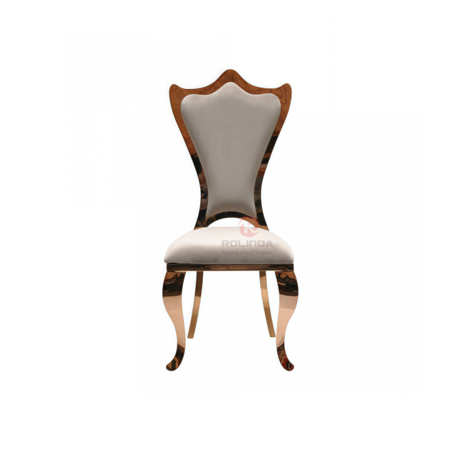 Shield back classical banquet wedding PU backrest cushion stainless steel chair