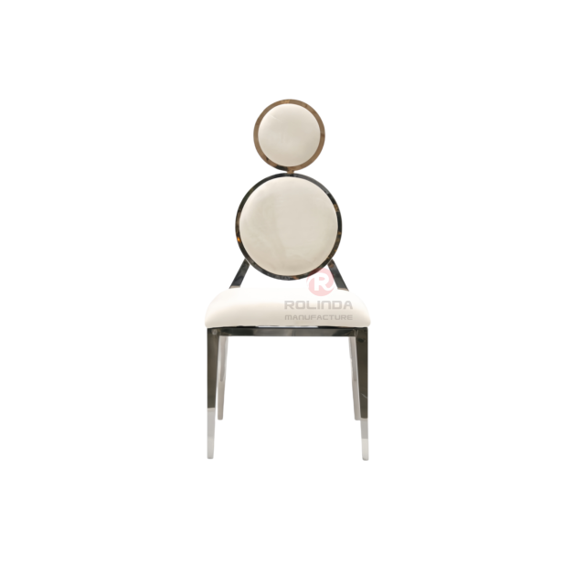 Modern design wedding party PU double round back stainless steel chairs