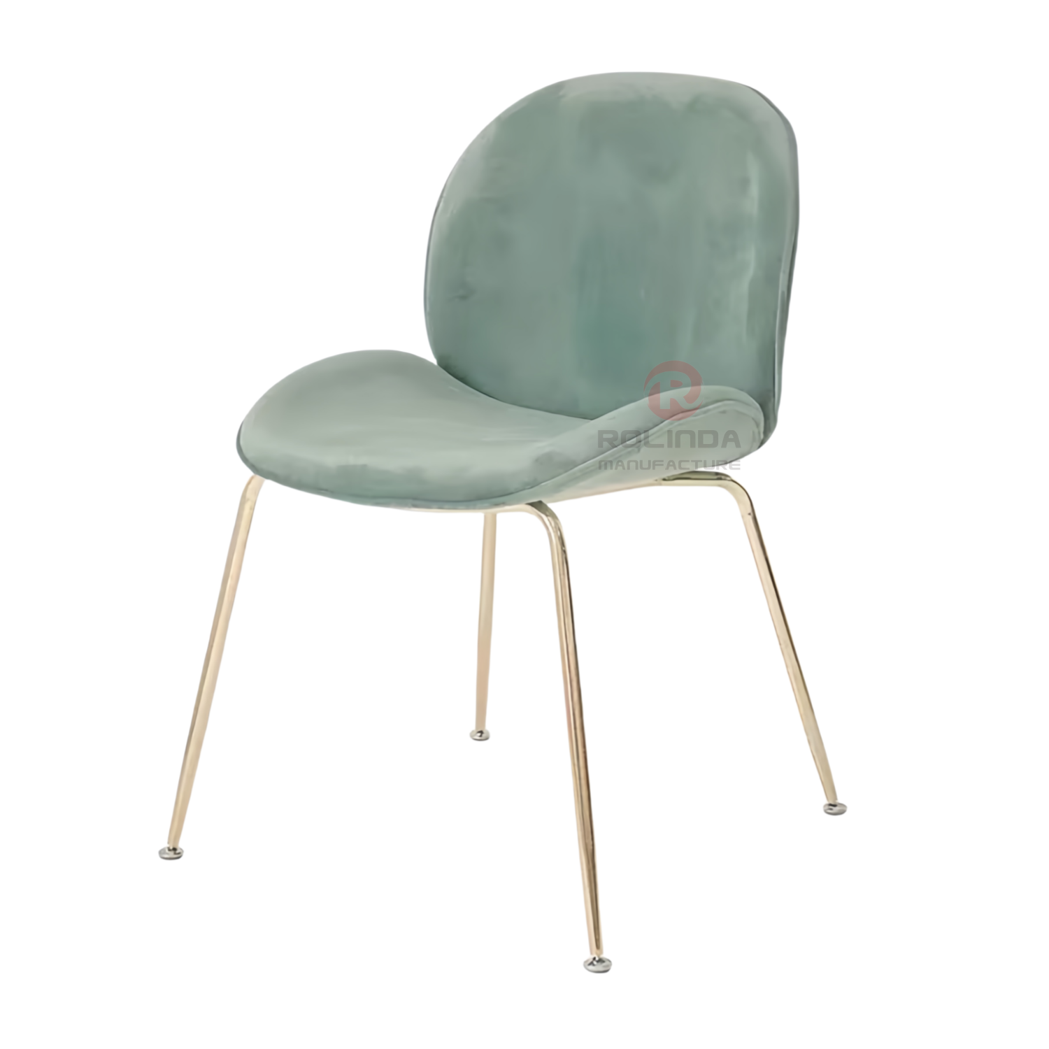 Velvet back cushion Shell Beetle Home stackable party makeup chair Stainless steel chair